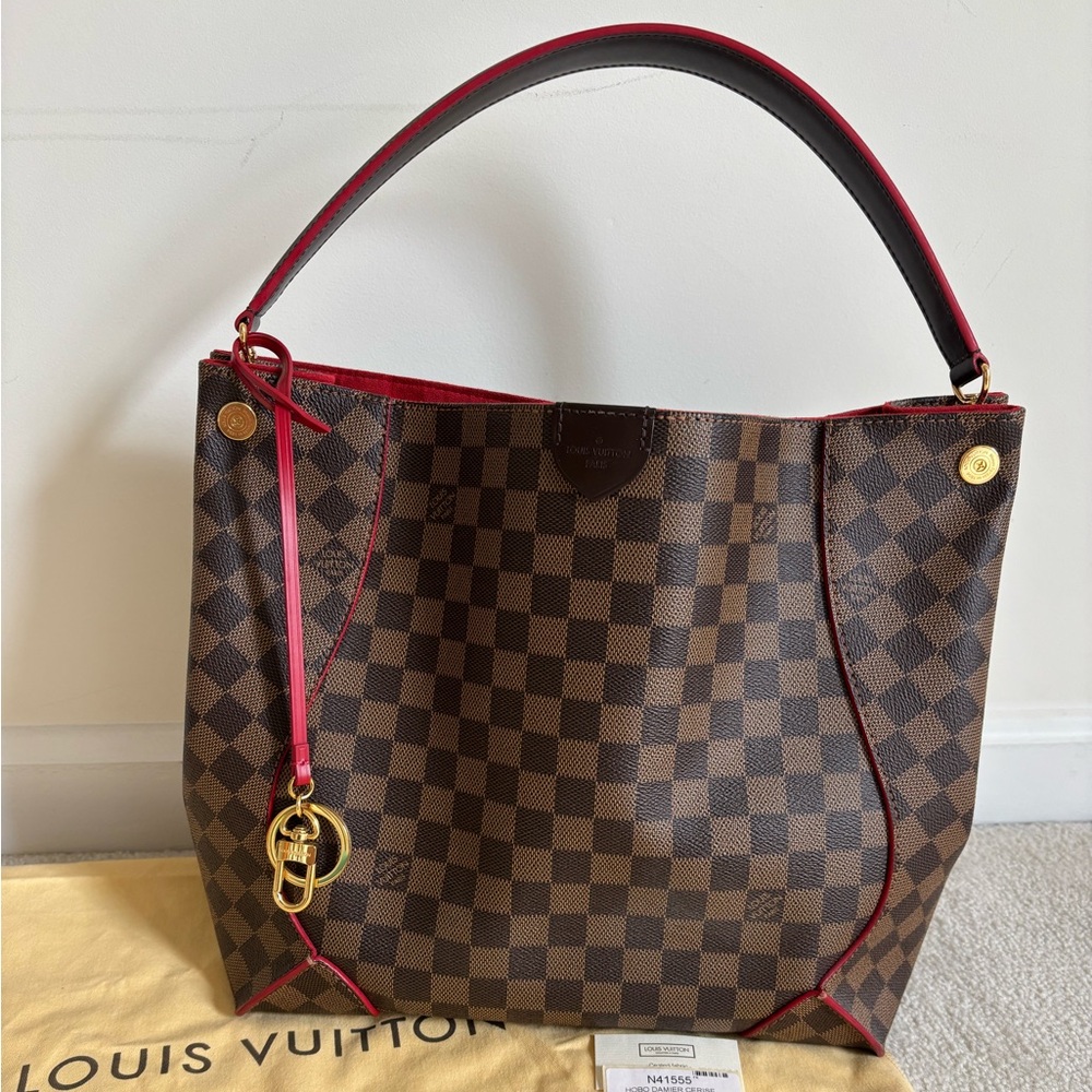 Louis Vuitton Cassia Hobo Damier Cerise Shoulder Bag
